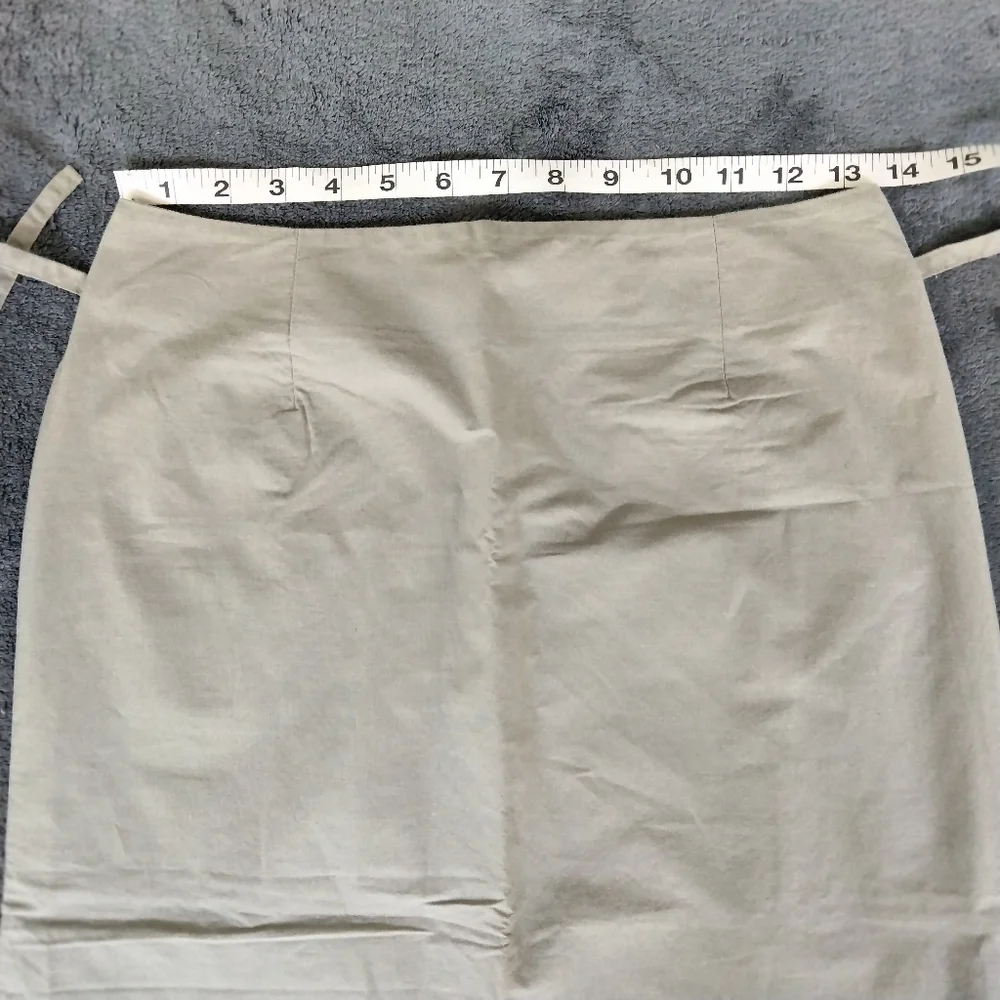 George Y2K Straight Pencil Midi Skirt Cotton Paisley Hem Lightweight Size Small